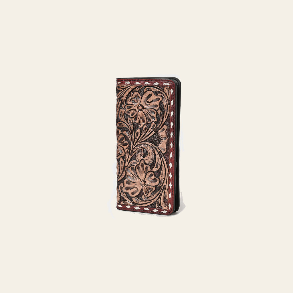 OHLAY Wallet Hand Tooled Genuine Leather Women Bag Western Handbag Purse