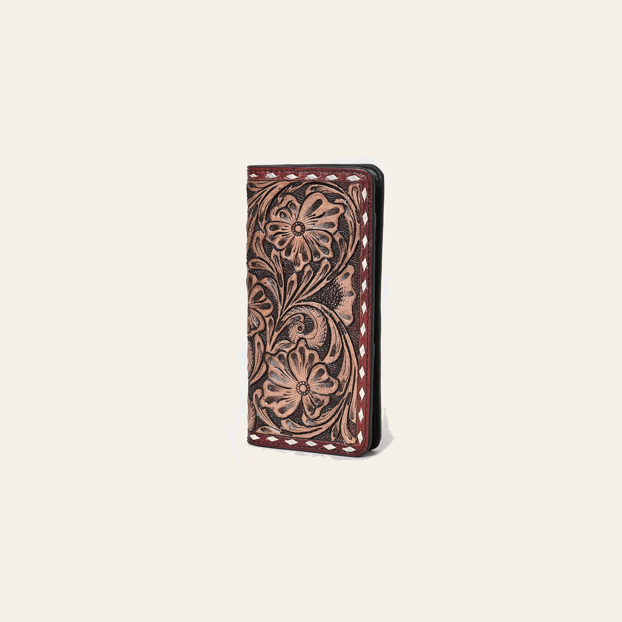 OHLAY Wallet Hand Tooled Genuine Leather Women Bag Western Handbag Purse