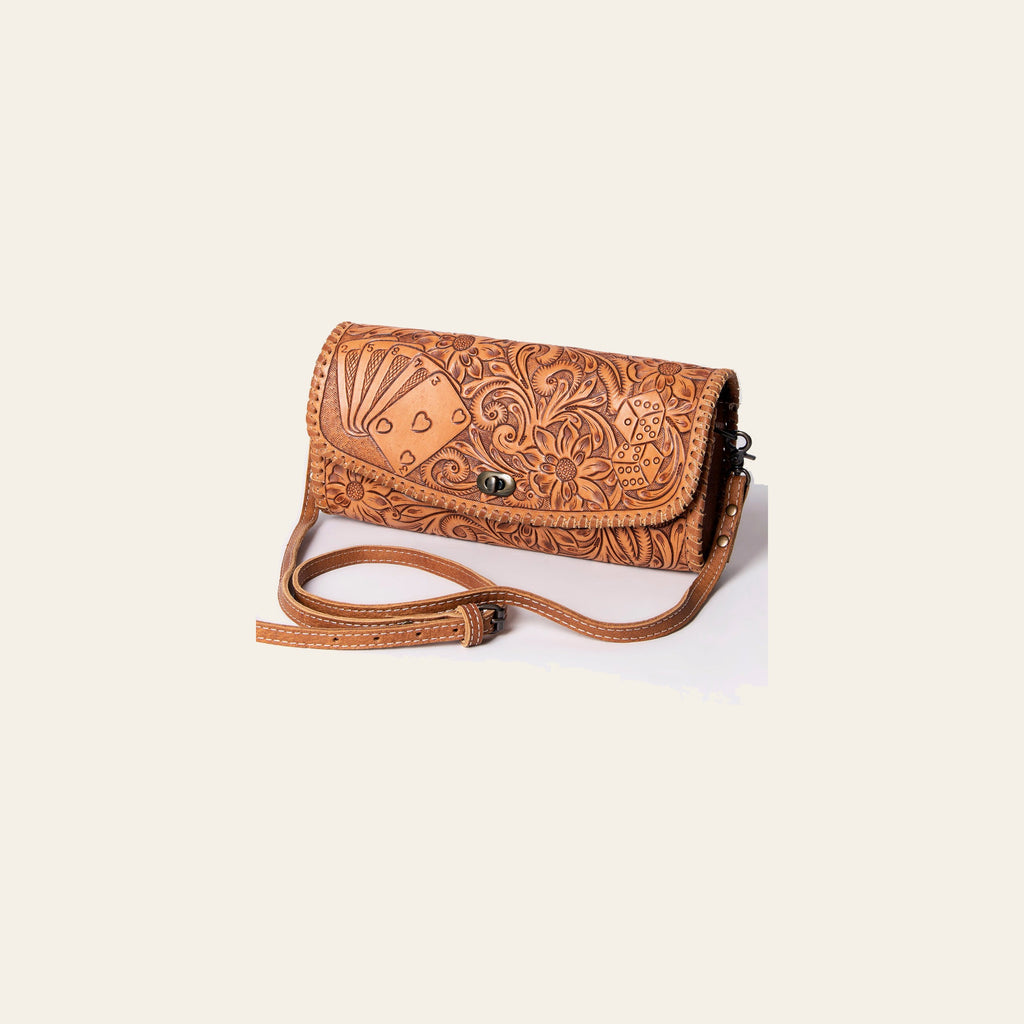 American Darling Women's Wallet Hand Tooled Genuine Leather Handbag and Ladies Purse