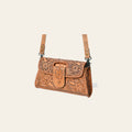 American Darling Western Leather Wallet Bag Hand Tooled Floral Carved Purse with Cutout Handle