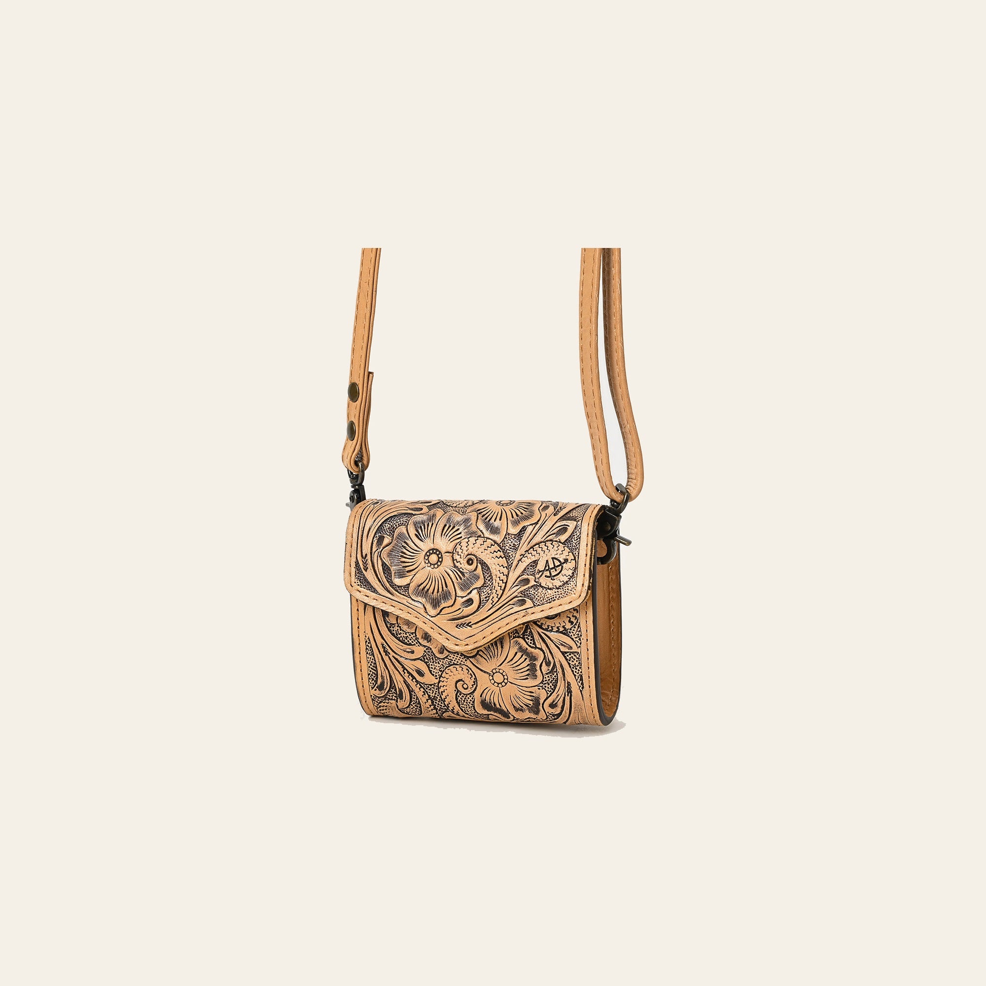 American Darling Hand Tooled Genuine Leather Western Wallet Bag – Compact Crossbody with Premium Craftsmanship for Everyday Use