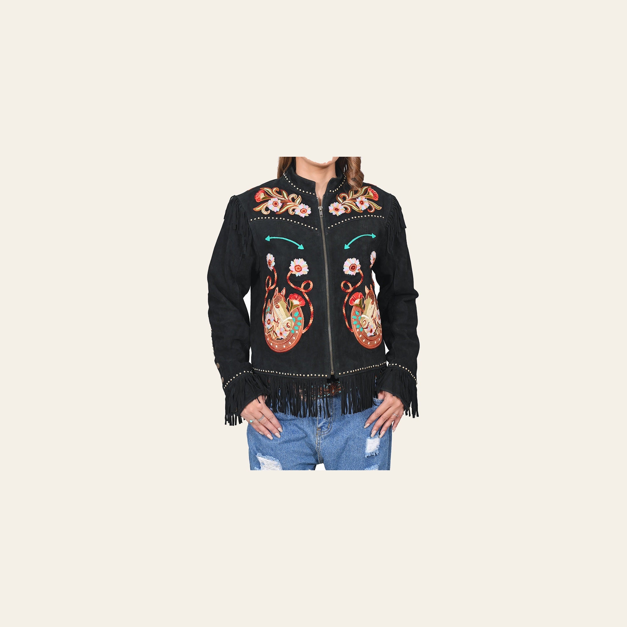 American Darling Western Apparel Embroidered Premium Fabric Handcrafted Heritage Jacket for Women
