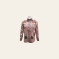 American Darling Western Apparel for Women Blush Pink Cotton Lycra Shirt with Hand-Stitched Cowboy Hat & Lasso Embroidery