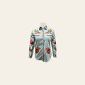 American Darling Western Apparel for Women Green Cotton Lycra Shirt with Hand-Stitched Cowboy Hat and Cactus Embroidery