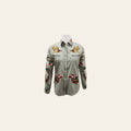 American Darling Western Apparel Shirt for Women Olive Green Cotton Lycra with Hand-Stitched Desert Cactus Embroidery