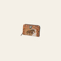 American Darling Western Cowhide Wallet – Hand Tooled Leather Clutch with Running Horse & Floral Concho
