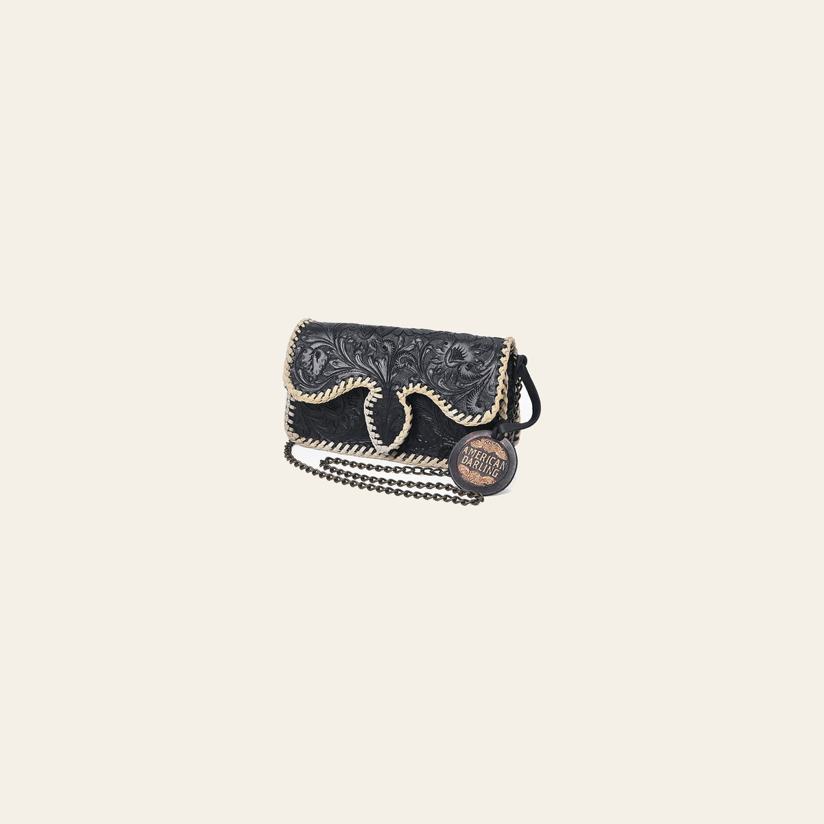 American Darling Western Floral Leather Evening Clutch