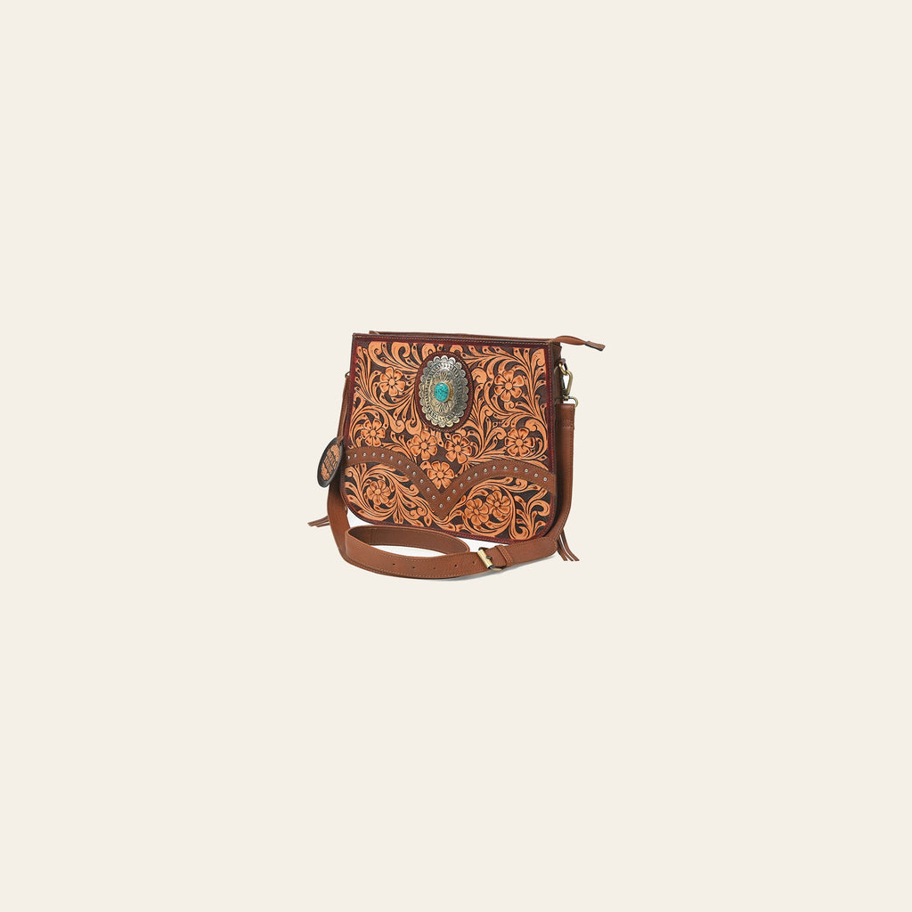 American Darling Western Floral Leather Shoulder Purse
