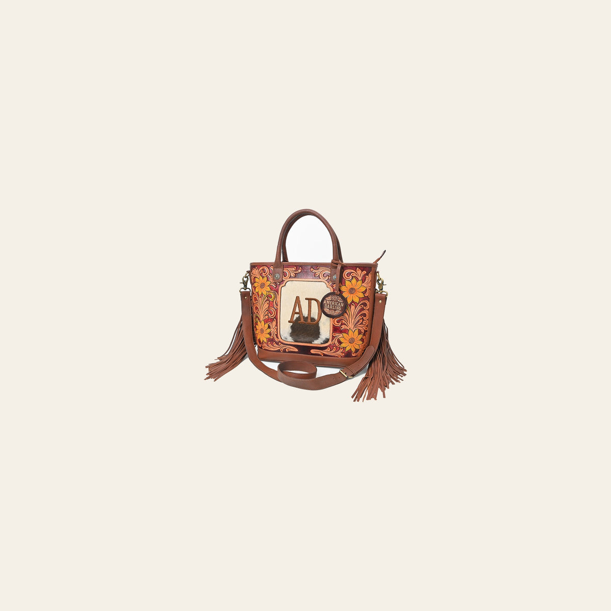 American Darling Western Fringe Hair-On Cowhide Tote Purse