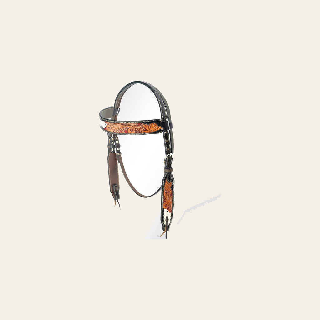 American Darling Western Horse Headstall Leather Dark Brown | Genuine