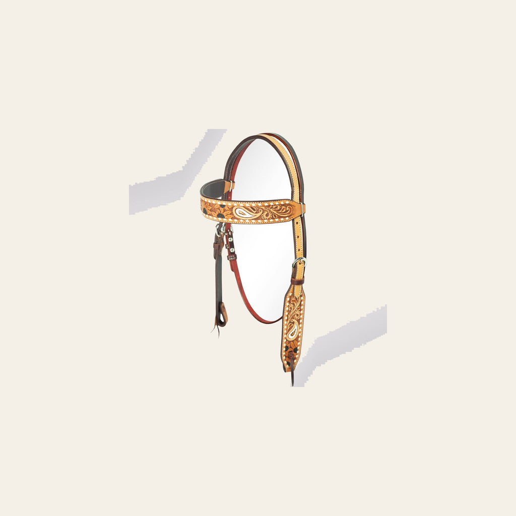 American Darling Western Horse Headstall Leather Dark Brown | Genuine