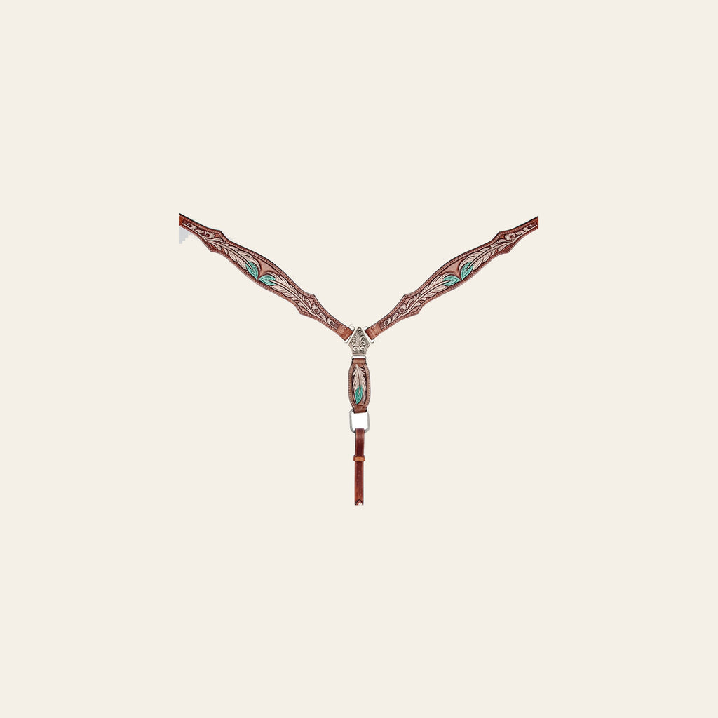 AMERICAN DARLING Western Horse Headstall Breast Collar Set Leather