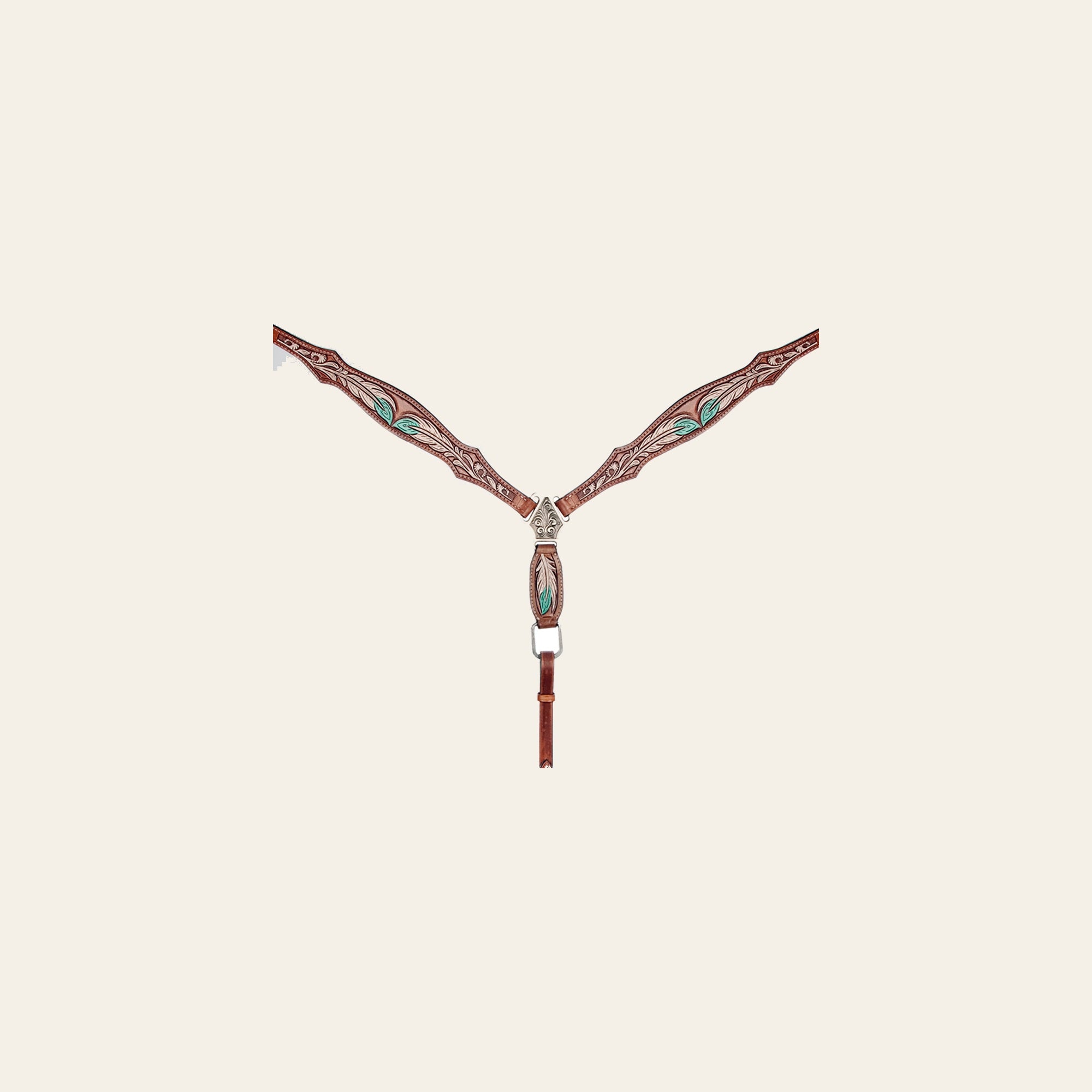 AMERICAN DARLING Western Horse Headstall Breast Collar Set Leather