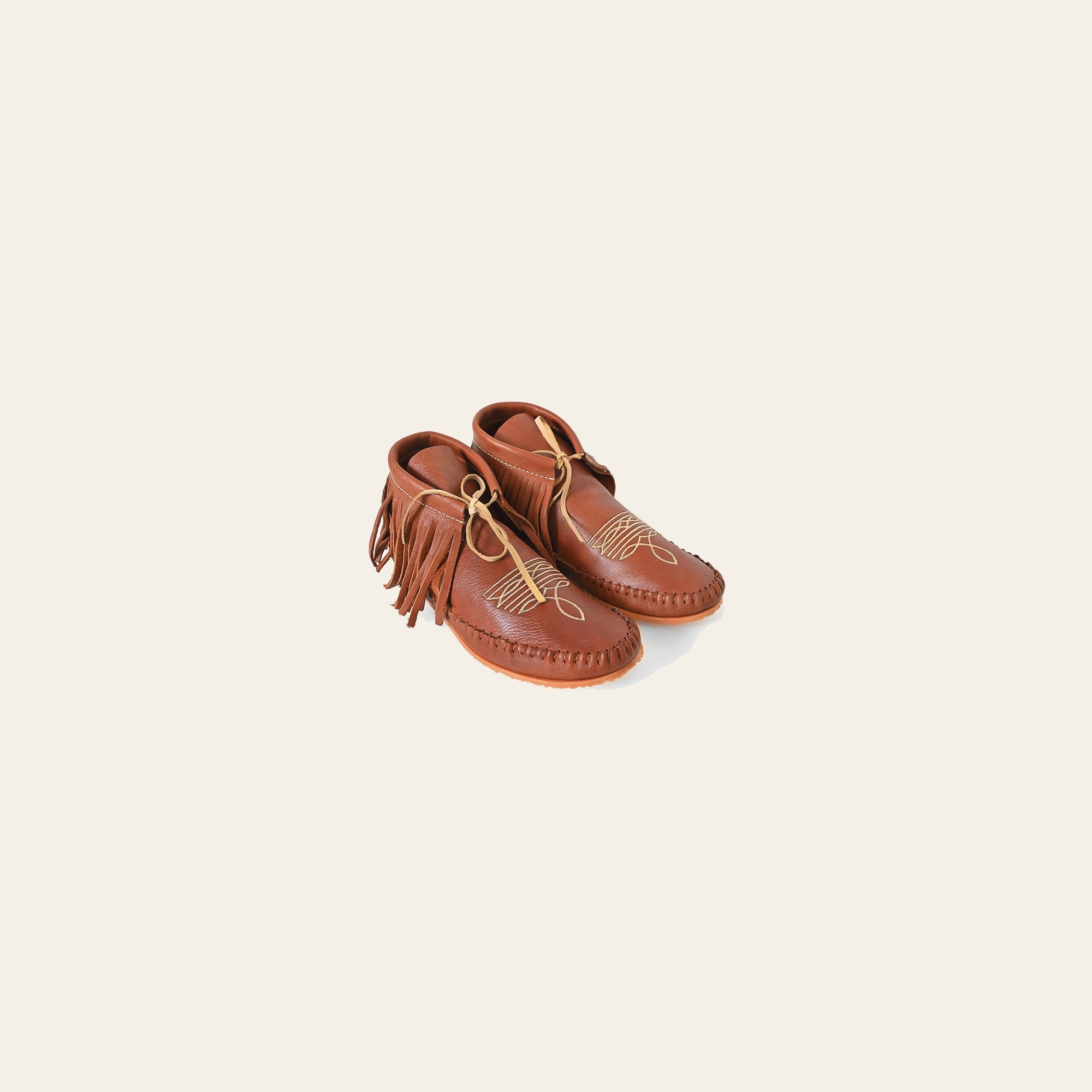 American Darling Western Leather Fringe Moc Boots Brown Embroidery Moccasin Booties