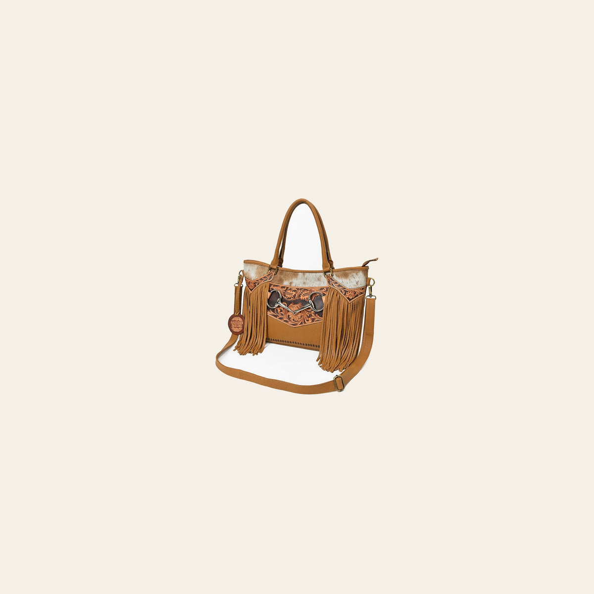 American Darling Western Leather Tote Bag with Hair-On Cowhide