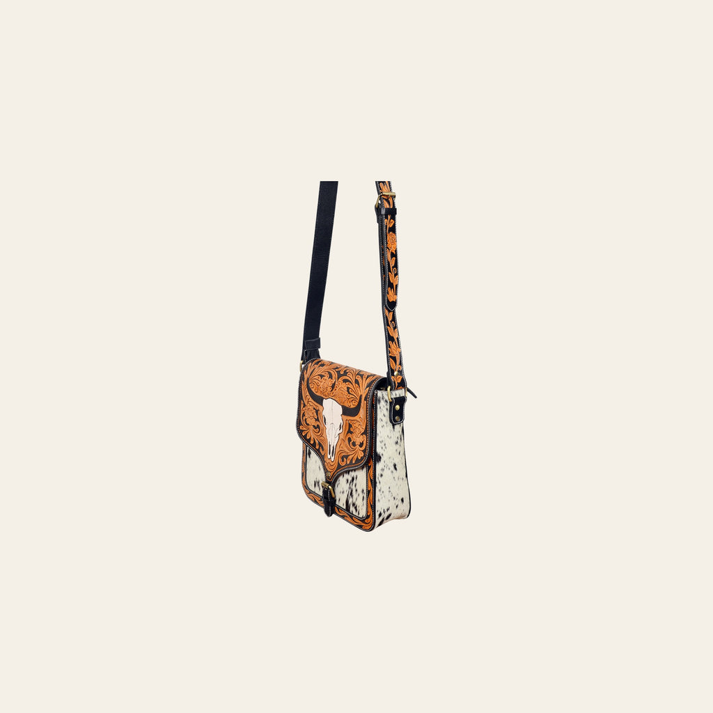 American Darling Western Skull Hair-On Cowhide Crossbody
