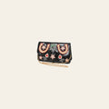American Darling Women's Black Embroidered Western Horseshoe Chain Strap Clutch Crossbody Purse