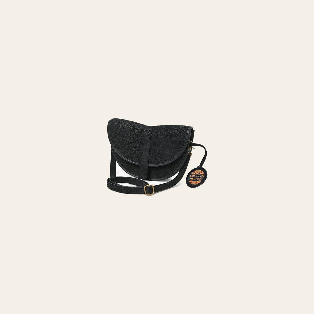 American Darling Women's Genuine Leather  Saddle Crossbody Shoulder Bag
