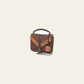 American Darling Women's Western Quilted Suede Crossbody Purse with Tooled Leather Trim, Chain Strap, Top Handle