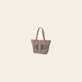 American Darling Women's Western Suede Tote Bag with Hand Tooled Leather Shoulder Straps, Embellished Front Panel, Tassel Accent