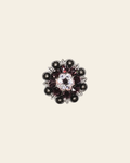 Amethyst & AB Antique Silver 1.25" European Crystal Concho on a warm cream background