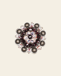 Amethyst & AB Antique Silver 2" European Crystal Concho on a warm cream background