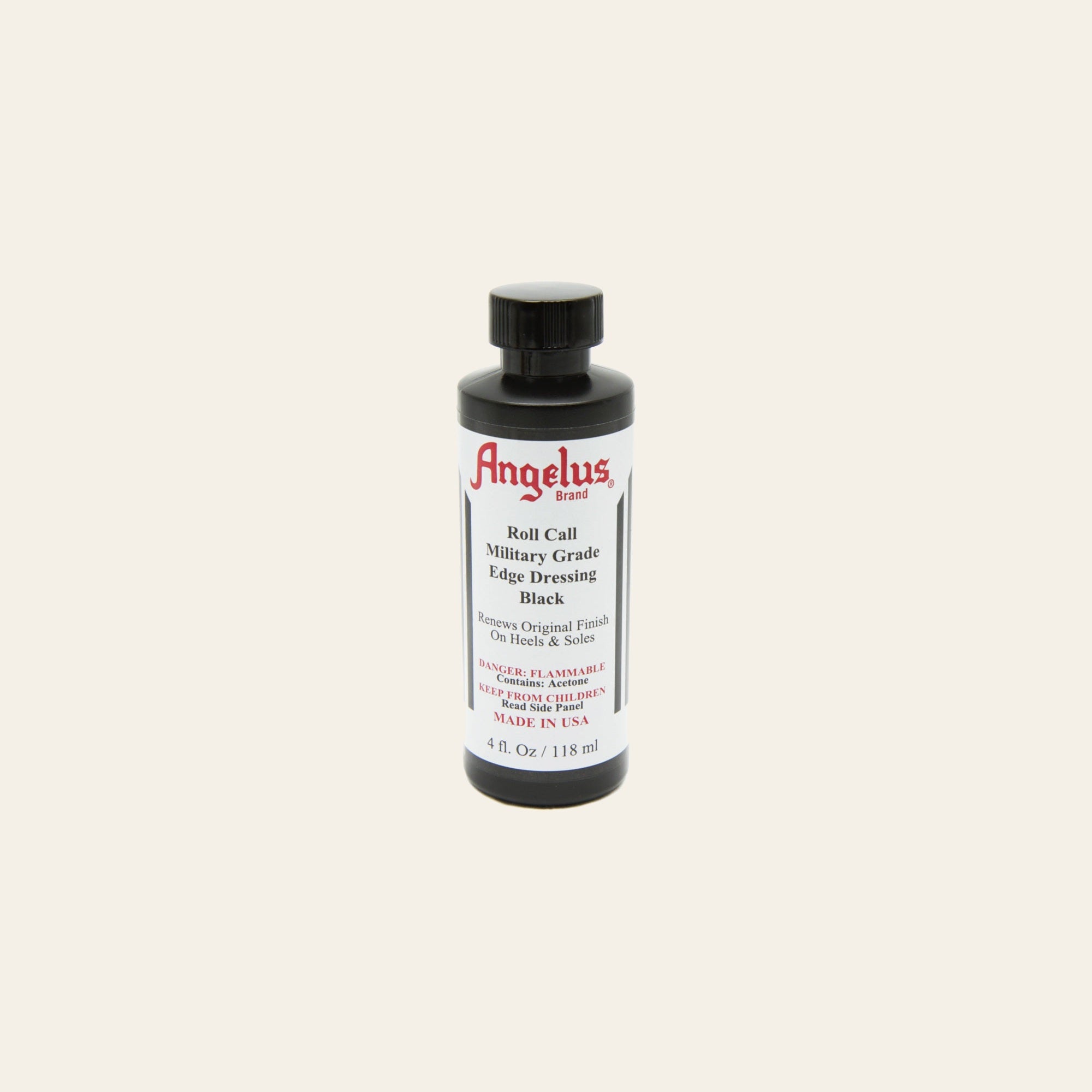 Angelus Roll Call Military Edge Dressing For Shoes Soles Heels Black 4Oz