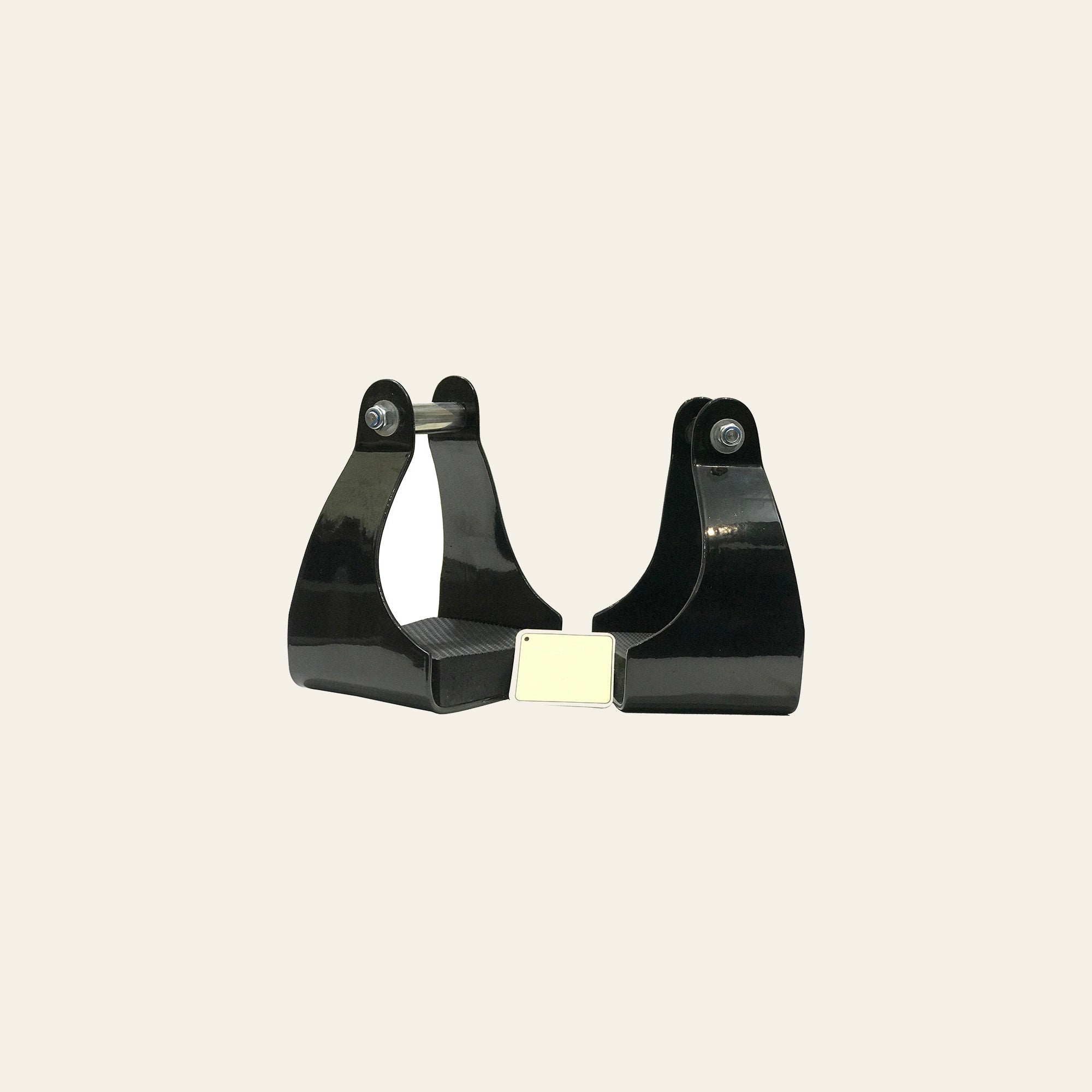 Bar H Equine 3 In Neck Western Horse Heavy-Duty Aluminium Saddle Stirrups Pair Black