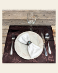 Antique Silver Filigree Floral Turquoise Western Concho Napkin Ring #CNR107 on a warm cream background