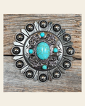 Antique Silver Floral & Turquoise Berry Jacket #BJW260L on a warm cream background