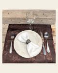Antique Silver Flower and Dots Western Concho Napkin Ring #CNR106 on a warm cream background