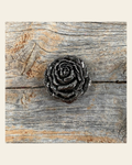 Antique Silver Rose Concho 1.5" W108AL on a warm cream background