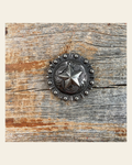 Antique Silver Star Concho 1.25" W174L on a warm cream background