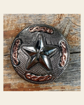 Antique Silver Texas Star Concho 1.5" W187L on a warm cream background