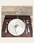 Antique Silver Turquoise/Clear Crystal Concho Napkin Ring #CNR105 on a warm cream background
