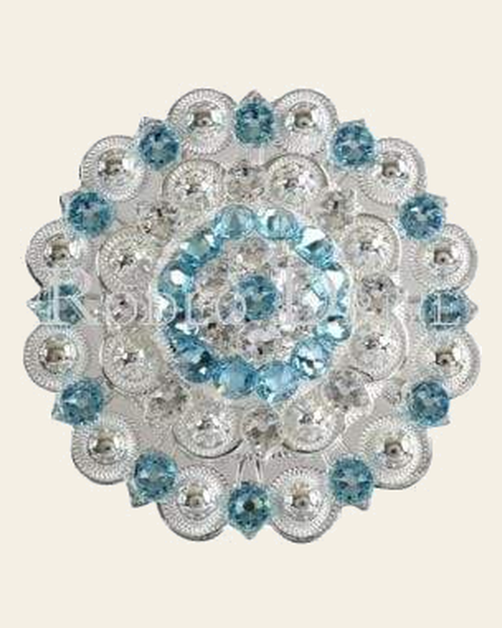 Aqua & Clear Bright Silver Berry Jacket European Crystal on a warm cream background