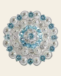 Aqua & Clear Bright Silver Berry Jacket European Crystal on a warm cream background