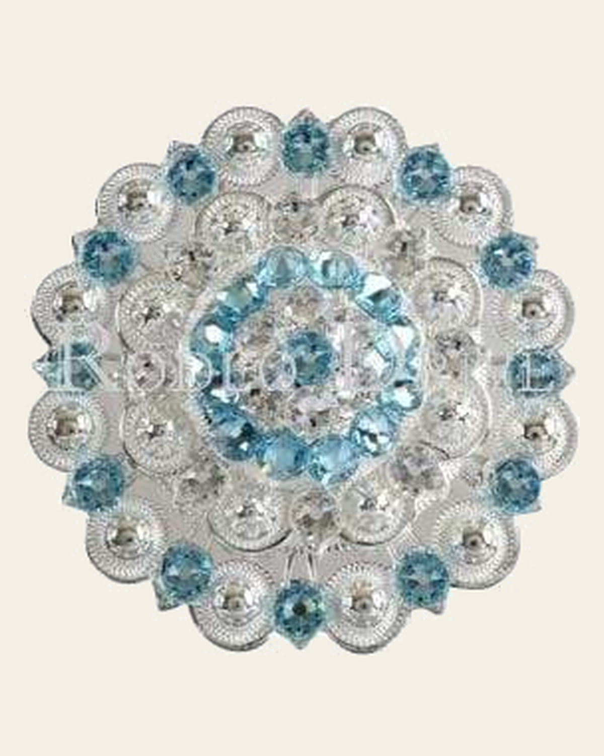 Aqua & Clear Bright Silver Berry Jacket European Crystal on a warm cream background