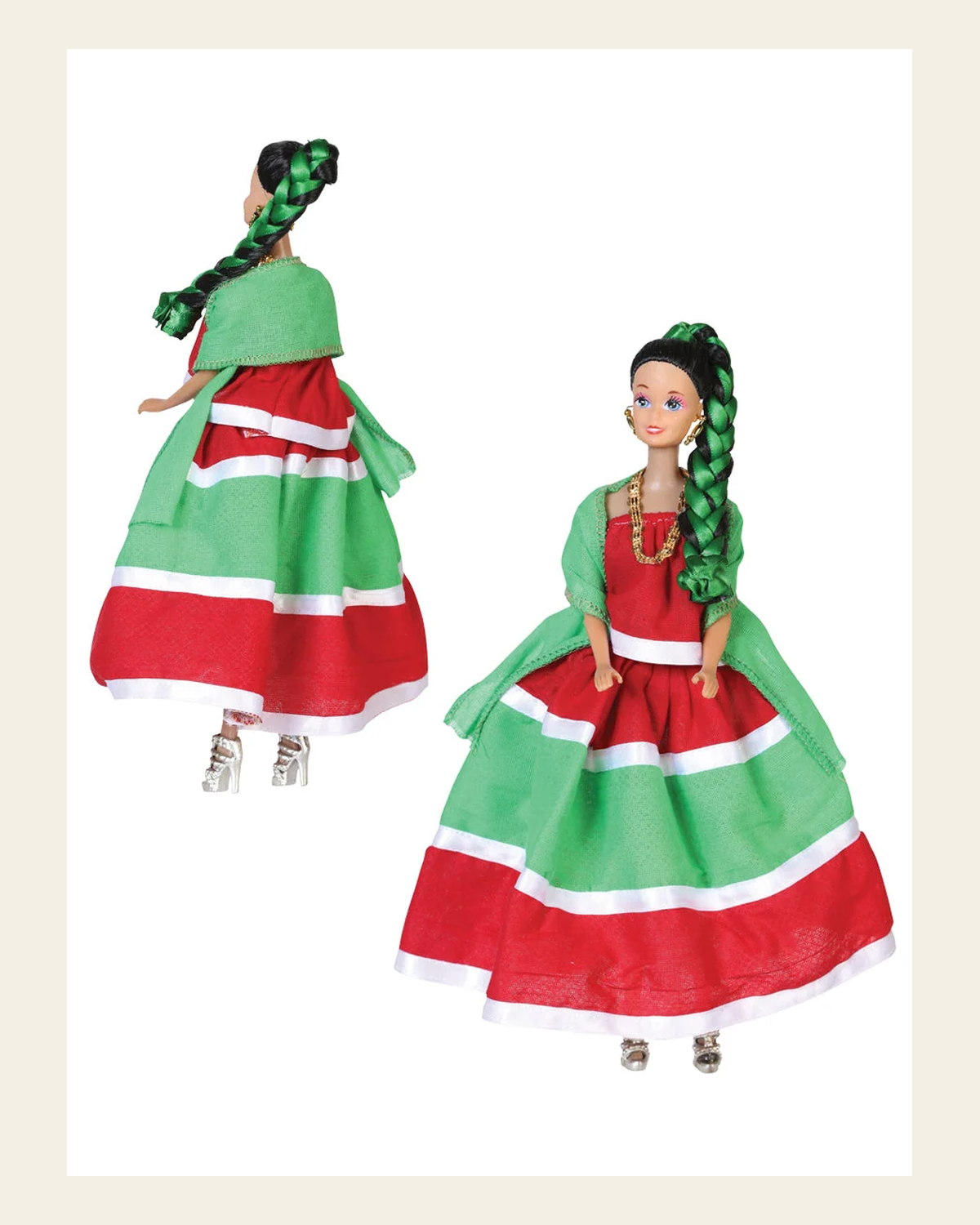 Artisanal Decorative Doll Mexican State Sinaloa Multicolor 601925 on a warm cream background