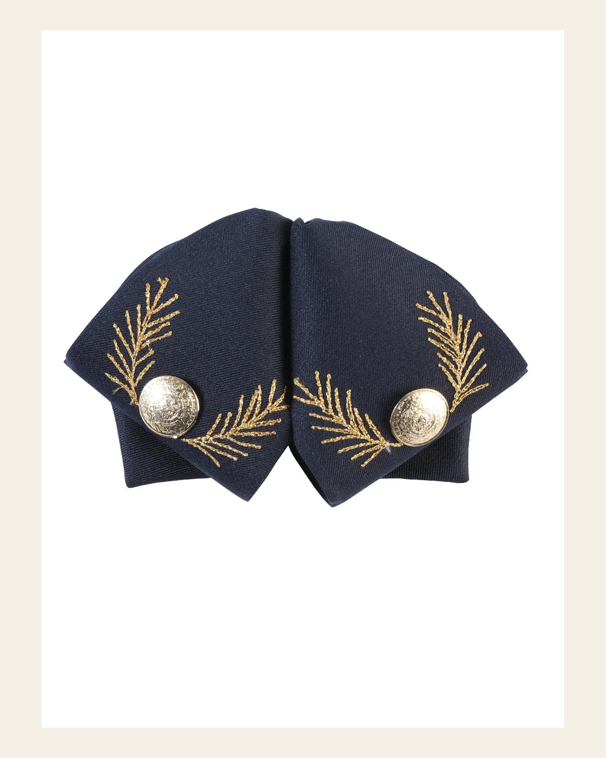 Adult Mexican Charro Bow Tie 100% Polyester Navy Blue/Gold 601782 on a warm cream background