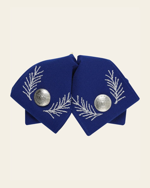 Adult Mexican Charro Bow Tie 100% Polyester Royal Blue/Oro 601108 on a warm cream background