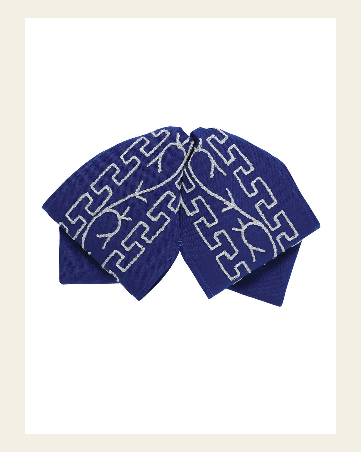 Adult Mexican Charro Bow Tie 100% Polyester Royal Blue/Silver 601115 on a warm cream background