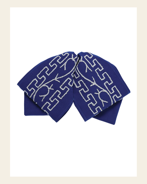 Adult Mexican Charro Bow Tie 100% Polyester Royal Blue/Silver 601115 on a warm cream background