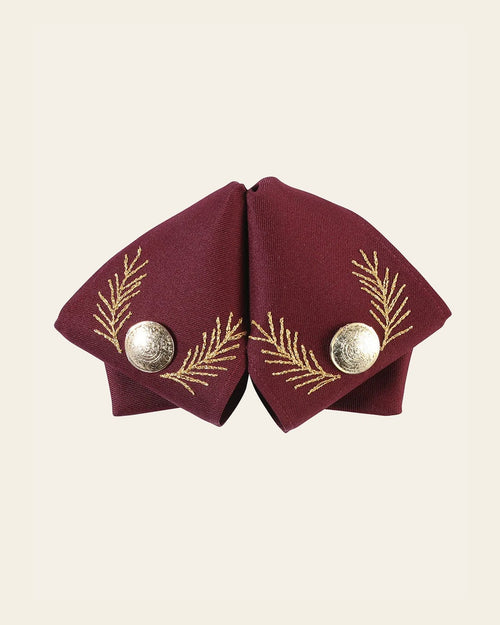 Adult Mexican Charro Bow Tie 100% Polyester Wine/Gold 601784 on a warm cream background