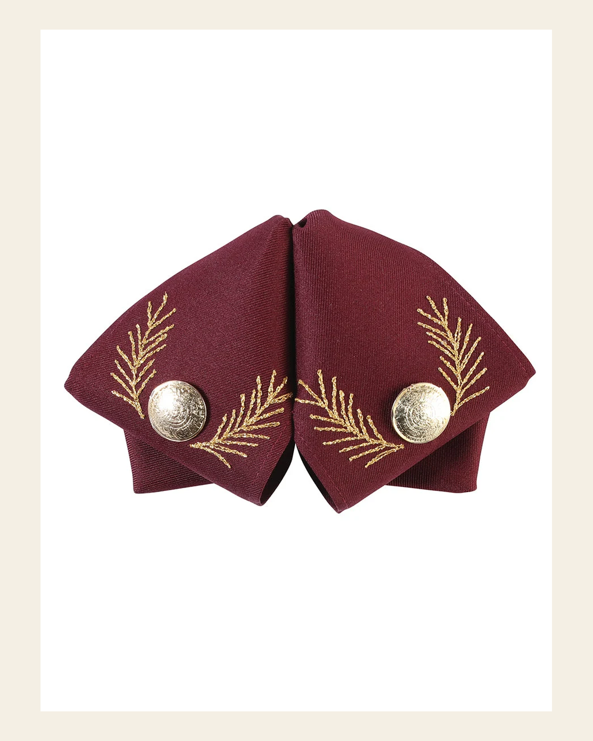 Adult Mexican Charro Bow Tie 100% Polyester Wine/Gold 601784 on a warm cream background