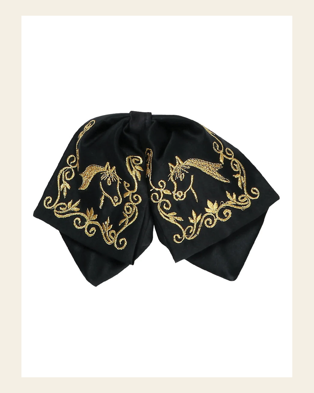 Kids Mexican Charro Bow Tie 100% Polyester Black/Gold 600148 on a warm cream background