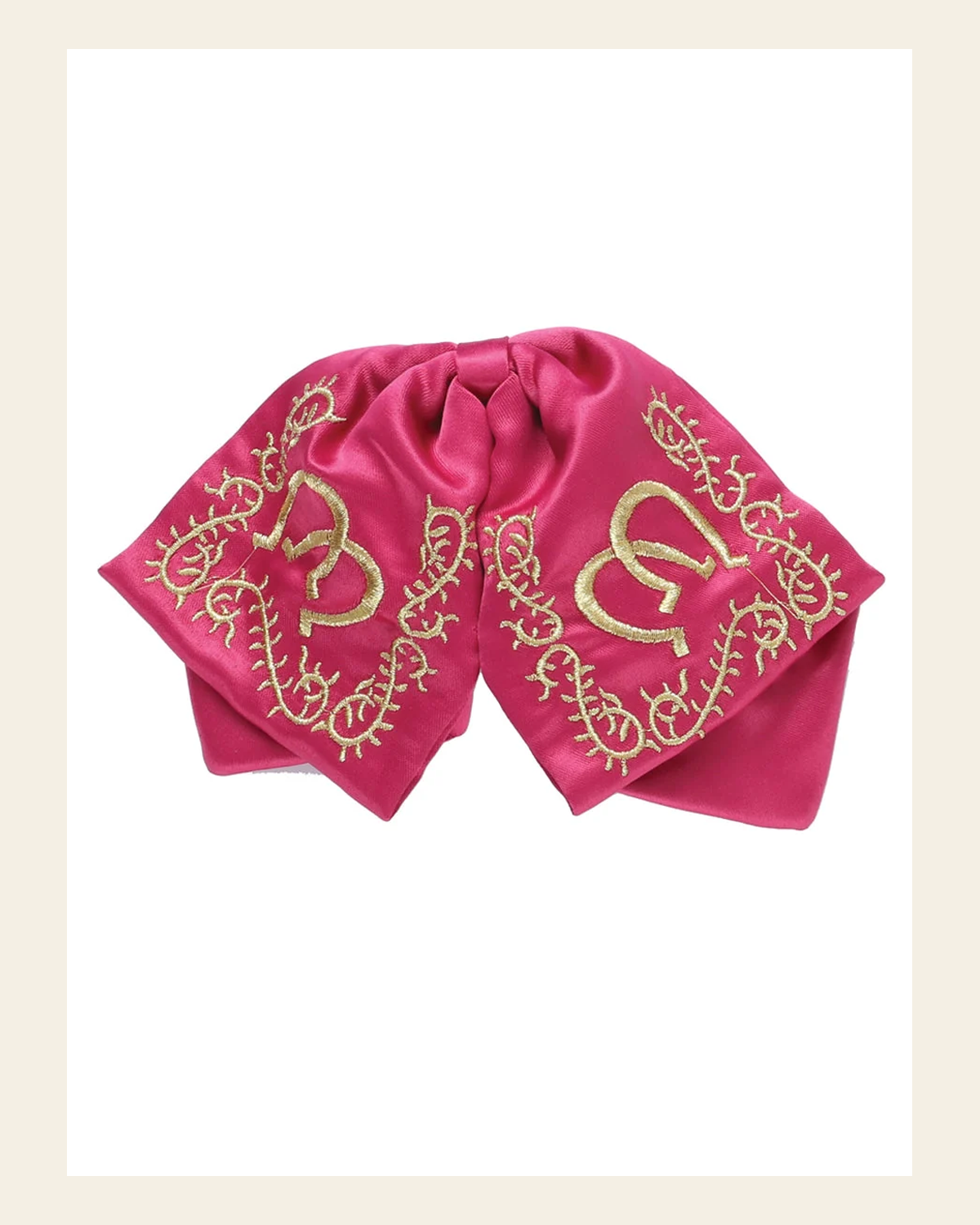 Kids Mexican Charro Bow Tie 100% Polyester Fuchsia/Gold 601762 on a warm cream background