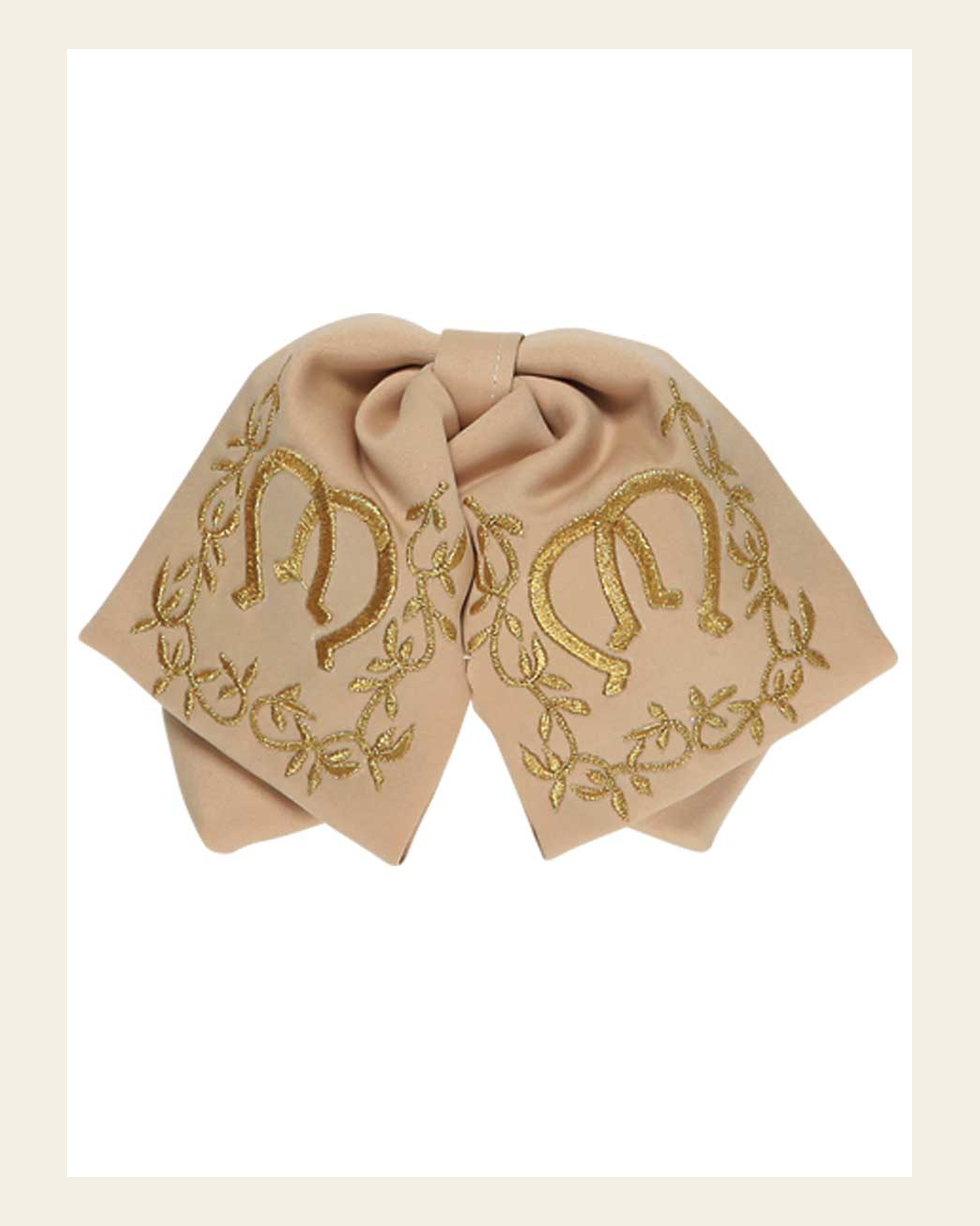Kids Mexican Charro Bow Tie 100% Polyester Kakhi/Gold 600144 on a warm cream background