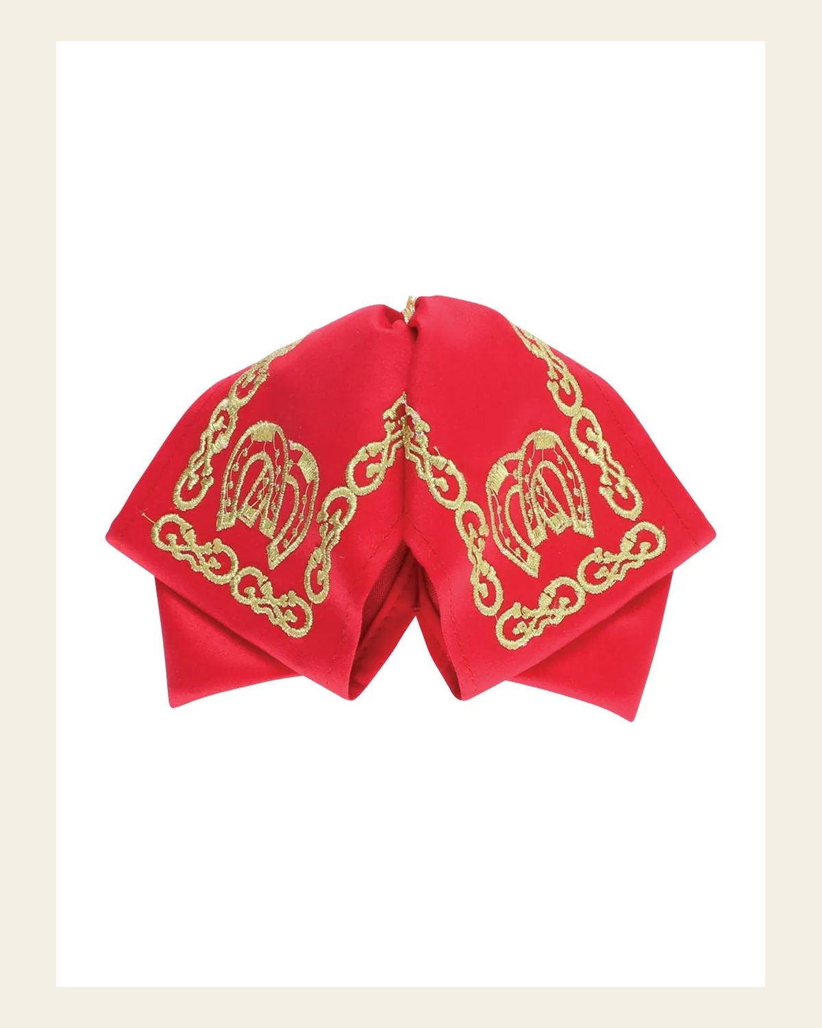 Kids Mexican Charro Bow Tie 100% Polyester Red/Gold 601764 on a warm cream background