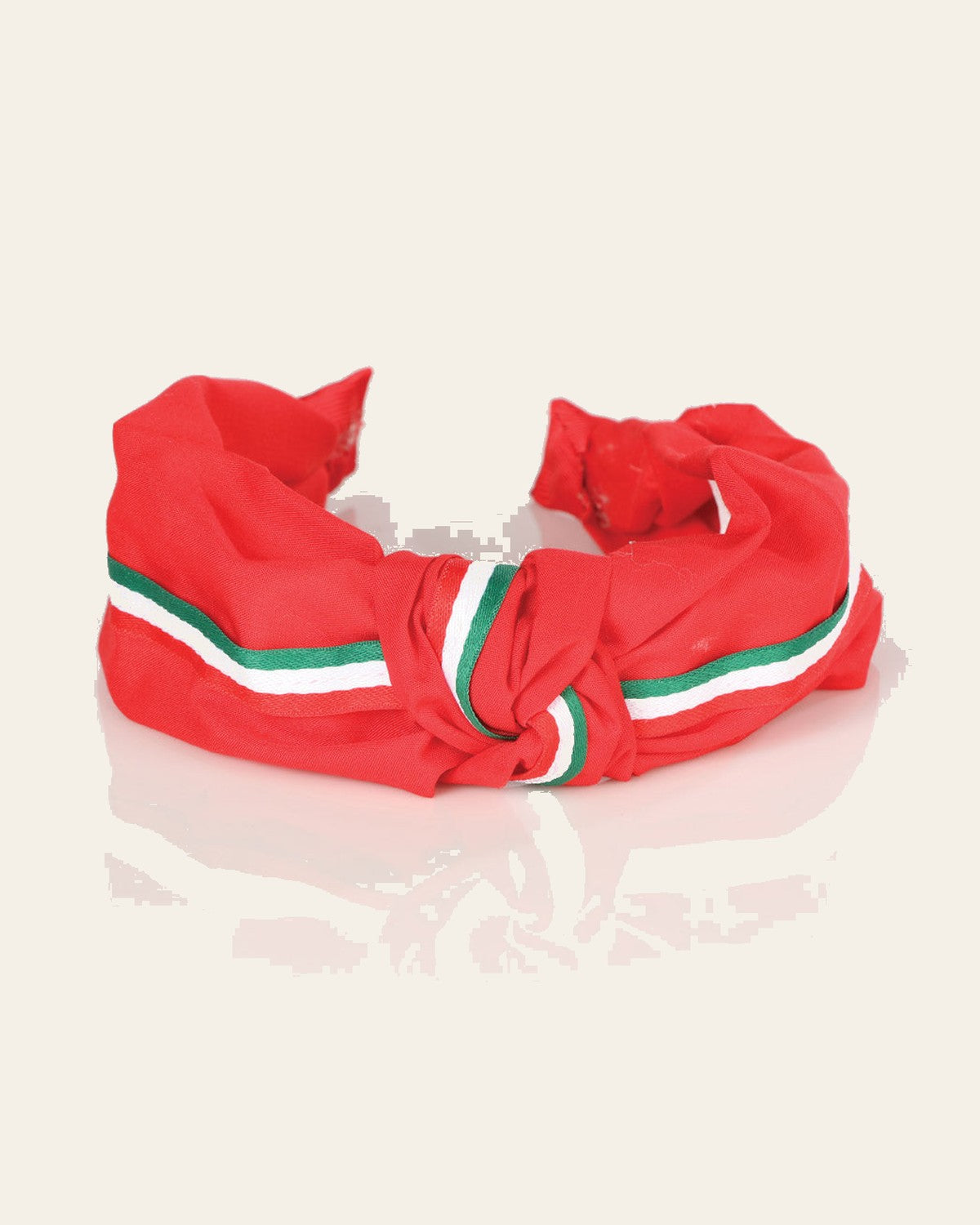 Artisanal Handcrafted Headband 100% Cotton 602986 on a warm cream background